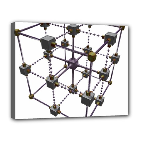 Grid Construction Structure Metal Canvas 14  X 11  by Nexatart