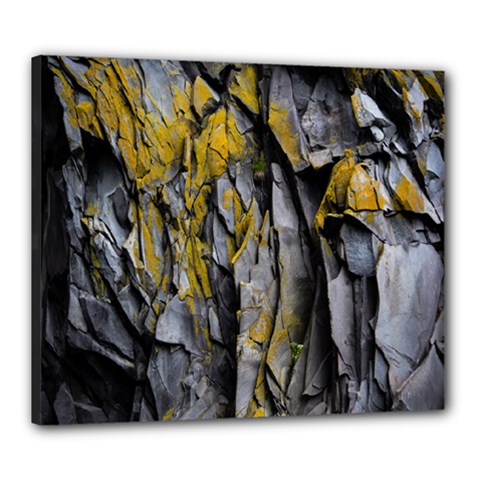 Grey Yellow Stone Canvas 24  X 20  by Nexatart