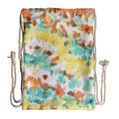 Retro Watercolors                                                      Large Drawstring Bag by LalyLauraFLM