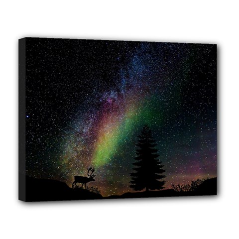 Starry Sky Galaxy Star Milky Way Canvas 14  X 11  by Nexatart