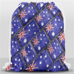 Australian Flag Urban Grunge Pattern Drawstring Bag (large) by dflcprints