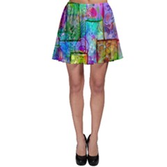 Rainbow Floral Doodle Skater Skirt by KirstenStar
