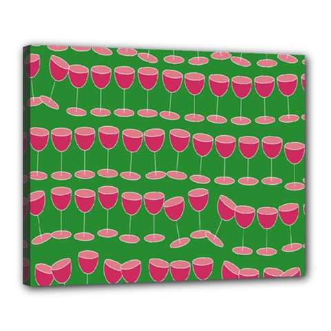 Wine Red Champagne Glass Red Wine Canvas 20  X 16  by Nexatart