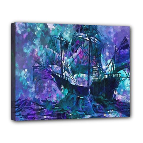 Abstract Ship Water Scape Ocean Canvas 14  X 11  by Nexatart