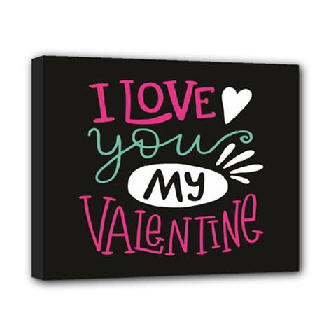  I Love You My Valentine / Our Two Hearts Pattern (black) Canvas 10  X 8  by FashionFling