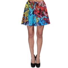 Colorful Graffiti Art Skater Skirt by Nexatart