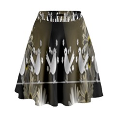 Daisy Bird  High Waist Skirt by Nexatart
