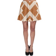 Fabric Textile Tan Beige Geometric Skater Skirt by Nexatart