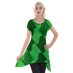 Fabric Textile Texture Surface Short Sleeve Side Drop Tunic by Nexatart