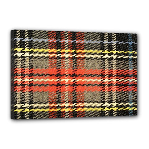 Fabric Texture Tartan Color Canvas 18  X 12  by Nexatart