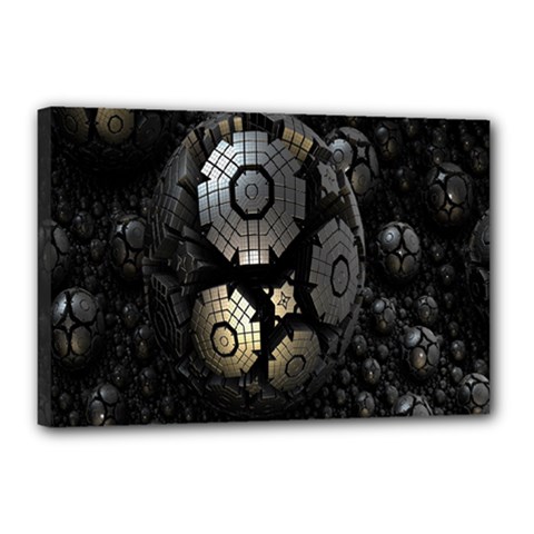 Fractal Sphere Steel 3d Structures Canvas 18  X 12  by Nexatart