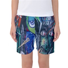 Graffiti Art Urban Design Paint Women s Basketball Shorts by Nexatart