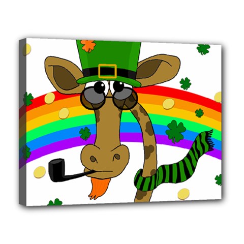 Irish Giraffe Canvas 14  X 11  by Valentinaart