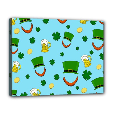 St  Patrick s Day Pattern Canvas 14  X 11  by Valentinaart