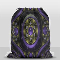 Fractal Sparkling Purple Abstract Drawstring Bag (small) by Nexatart