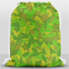 Green Autumn Drawstring Bag (large) by Valentinaart