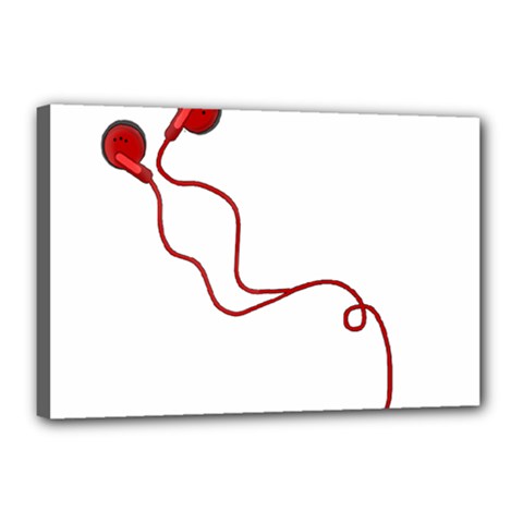 Earphones  Canvas 18  X 12  by Valentinaart