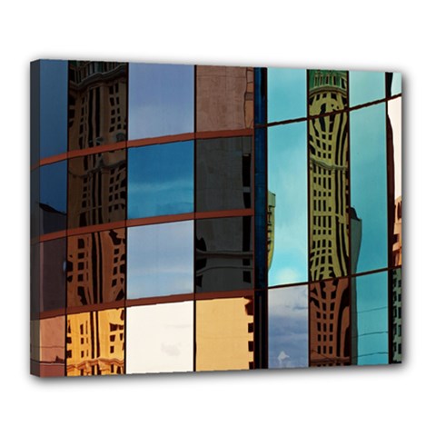 Glass Facade Colorful Architecture Canvas 20  X 16  by Nexatart