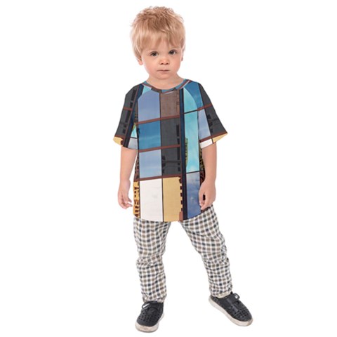 Glass Facade Colorful Architecture Kids  Raglan Tee by Nexatart