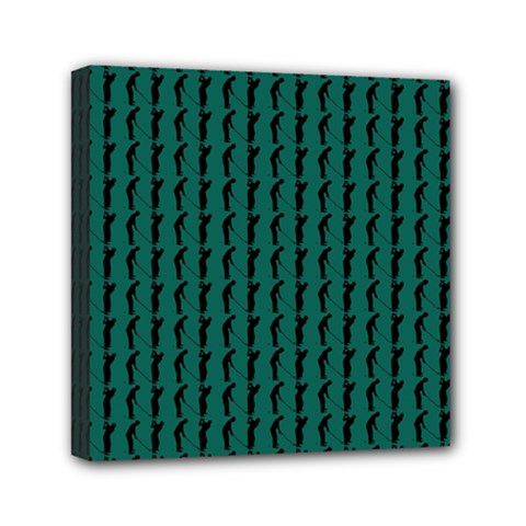 Golf Golfer Background Silhouette Mini Canvas 6  X 6  by Nexatart