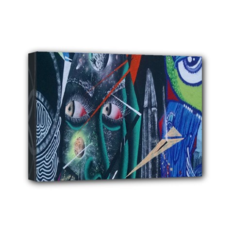Graffiti Art Urban Design Paint Mini Canvas 7  X 5  by Nexatart