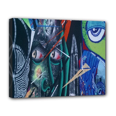 Graffiti Art Urban Design Paint Canvas 14  X 11  by Nexatart