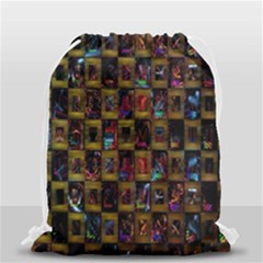 Kaleidoscope Pattern Abstract Art Drawstring Bag (small) by Nexatart