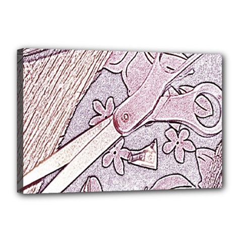 Newspaper Patterns Cutting Up Fabric Canvas 18  X 12  by Nexatart