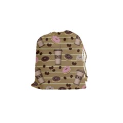 Coffee And Donuts  Drawstring Pouches (small)  by Valentinaart