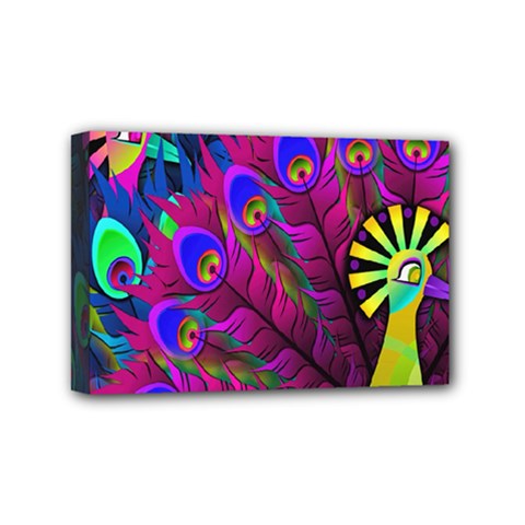 Peacock Abstract Digital Art Mini Canvas 6  X 4  by Nexatart