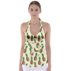 Pineapple Wallpaper Pattern Babydoll Tankini Top by Nexatart