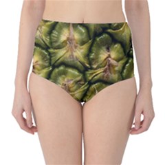 Pineapple Fruit Close Up Macro High-waist Bikini Bottoms by Nexatart