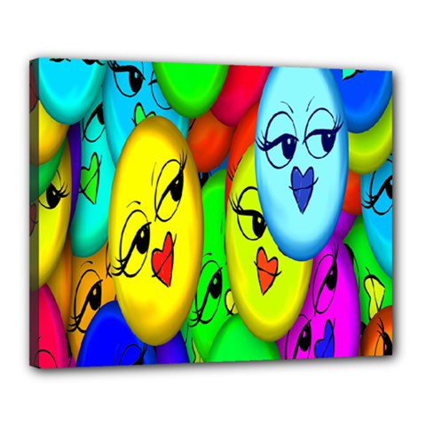 Smiley Girl Lesbian Community Canvas 20  X 16  by Nexatart
