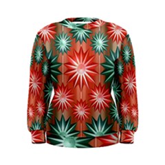 Stars Patterns Christmas Background Seamless Women s Sweatshirt by Nexatart