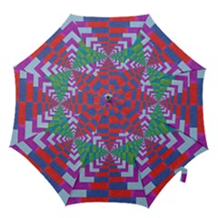 Texture Fabric Textile Jute Maze Hook Handle Umbrellas (medium) by Nexatart