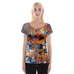 Background Graffiti Grunge Women s Cap Sleeve Top by Amaryn4rt
