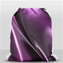 Purple Fractal Mathematics Abstract Drawstring Bag (Small) View2