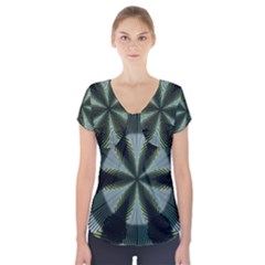 Lines Abstract Background Short Sleeve Front Detail Top by Amaryn4rt