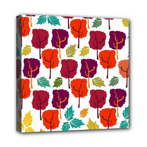 Tree Pattern Background Mini Canvas 8  X 8  by Amaryn4rt