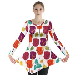 Tree Pattern Background Long Sleeve Tunic  by Amaryn4rt