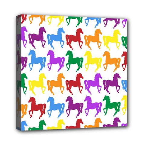 Colorful Horse Background Wallpaper Mini Canvas 8  X 8  by Amaryn4rt