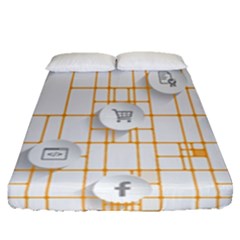 Icon Media Social Network Fitted Sheet (queen Size) by Amaryn4rt