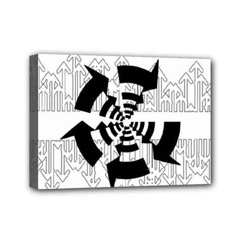 Arrows Top Below Circuit Parts Mini Canvas 7  X 5  by Amaryn4rt