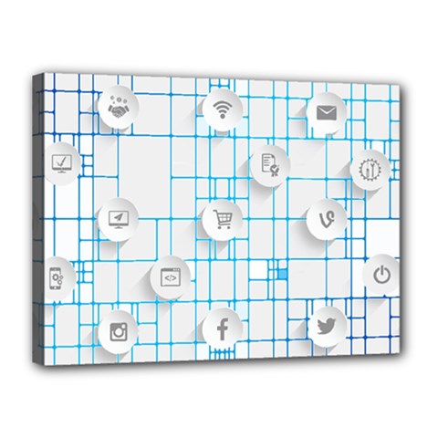 Icon Media Social Network Canvas 16  X 12  by Amaryn4rt