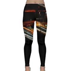 Highway Night Lighthouse Car Fast Classic Yoga Leggings by Amaryn4rt