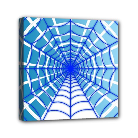Cobweb Network Points Lines Mini Canvas 6  X 6  by Amaryn4rt