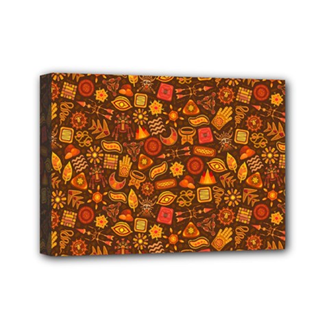 Pattern Background Ethnic Tribal Mini Canvas 7  X 5  by Amaryn4rt