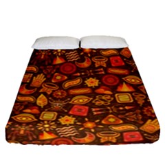Pattern Background Ethnic Tribal Fitted Sheet (queen Size) by Amaryn4rt
