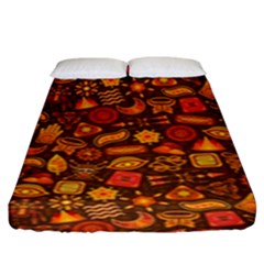 Pattern Background Ethnic Tribal Fitted Sheet (king Size) by Amaryn4rt