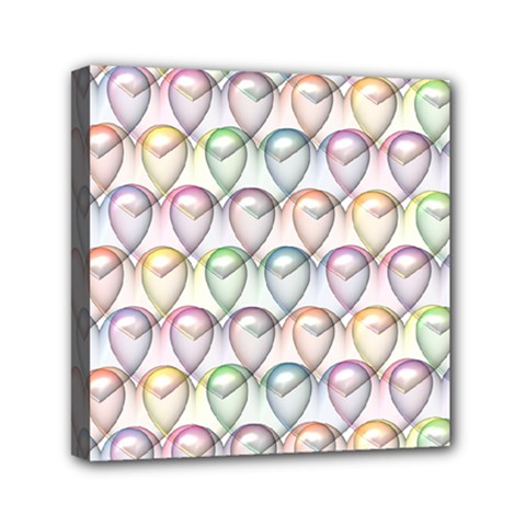 Valentine Hearts 3d Valentine S Day Mini Canvas 6  X 6  by Amaryn4rt